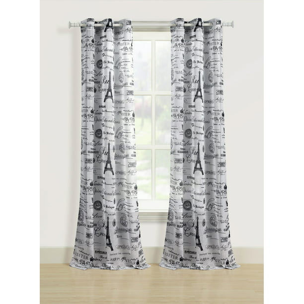 Solid Gray /w Black Window Curtain Valance Topper Bath Bedroom Kids School Dorm